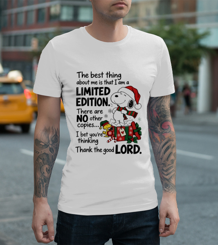 Snoopy Christmas Limited Edition Thank The Good Lord T-Shirt