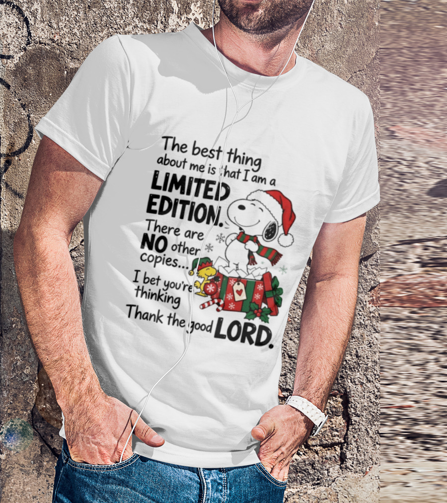 Snoopy Christmas Limited Edition Thank The Good Lord T-Shirt