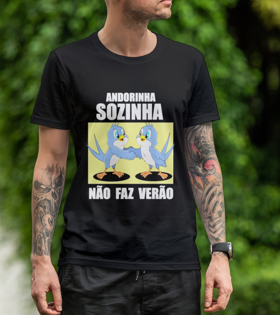 Andorinha Sozinha Não Faz Verão Handshake Birds T-Shirt