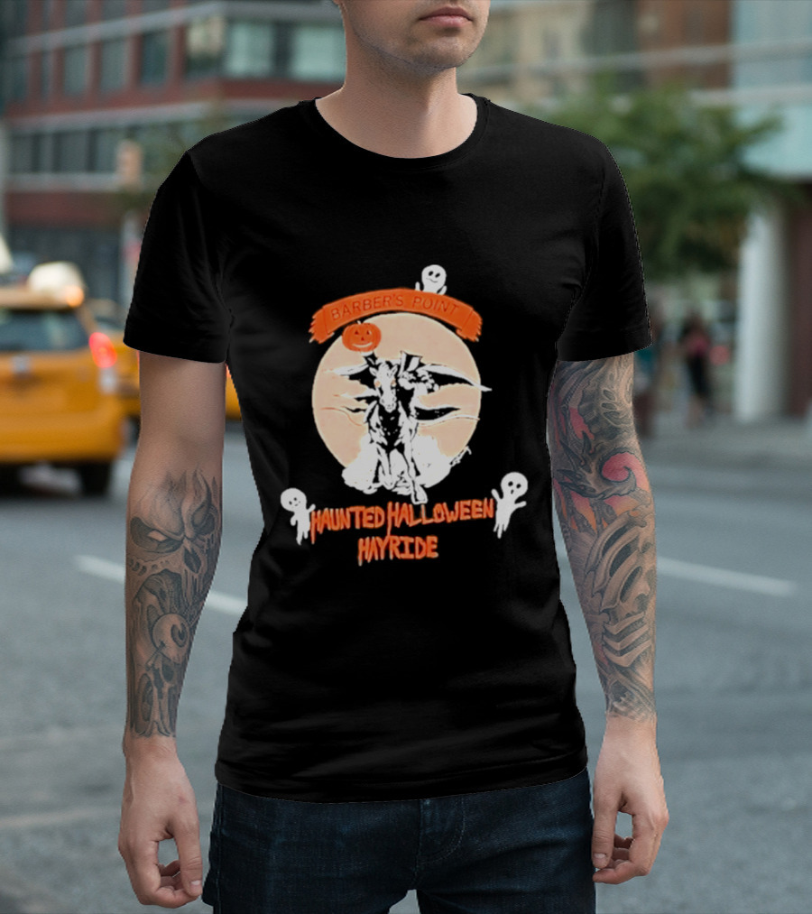 Barber's Point Haunted Halloween Hayride 2026 Pumpkin Ghosts T-Shirt