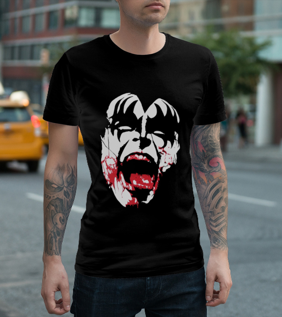 Kiss Halloween 2026 Bloody Demon Face T-Shirt