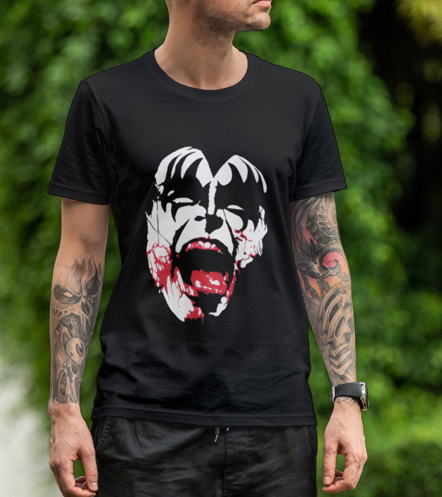 Kiss Halloween 2026 Bloody Demon Face T-Shirt