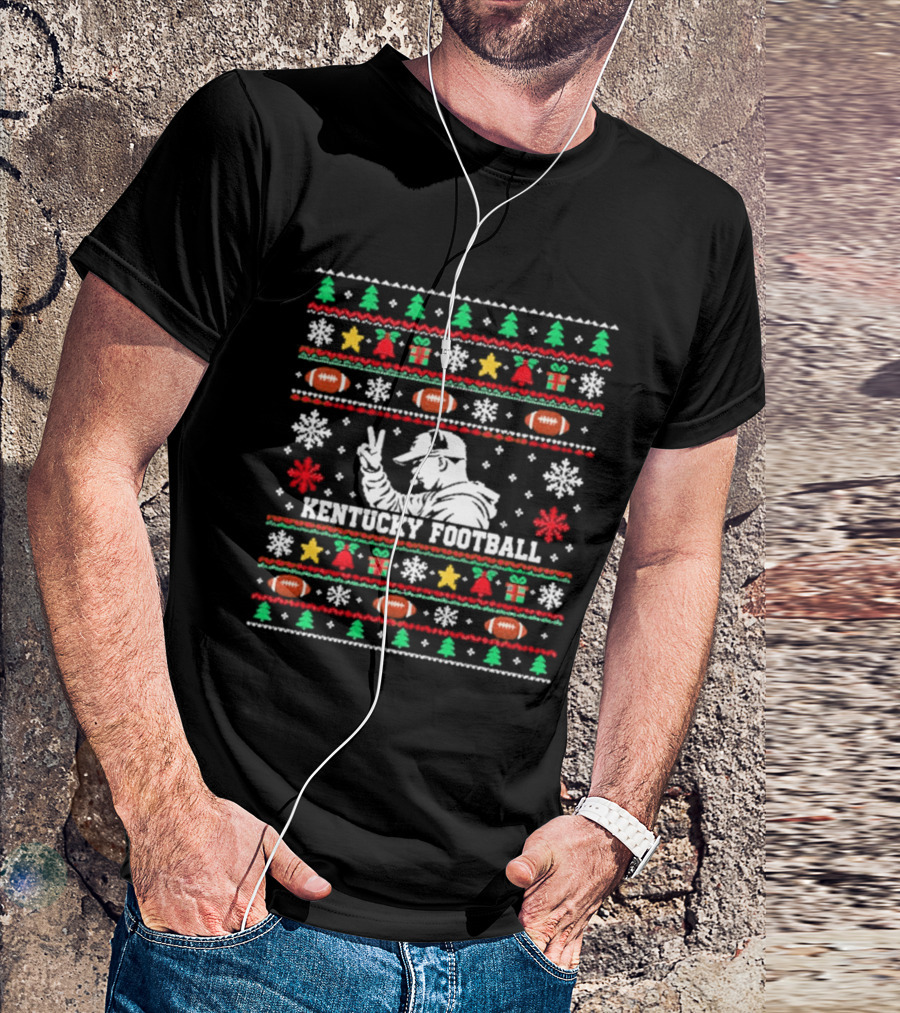 Coach Two Finger Kentucky Football Ugly Christmas Sweater T-Shirt