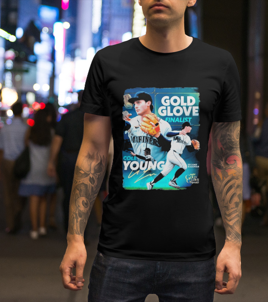 Cole Young Mariners Second Baseman Gold Glove Finalist T-Shirt