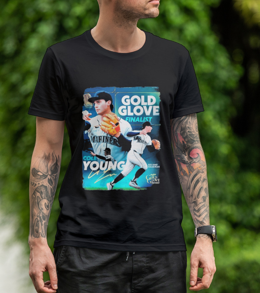 Cole Young Mariners Second Baseman Gold Glove Finalist T-Shirt