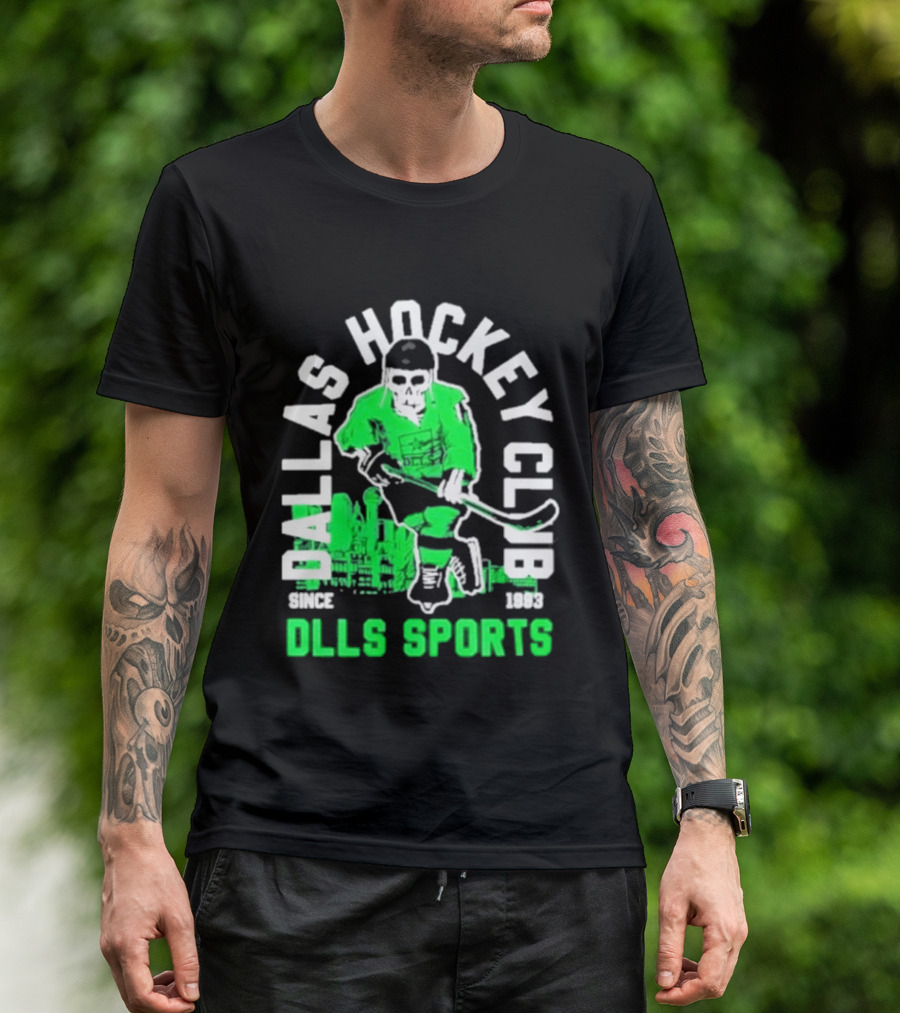 Dallas Hockey Club Since 1993 Dlls Sports Green Hockey Player T-Shirt