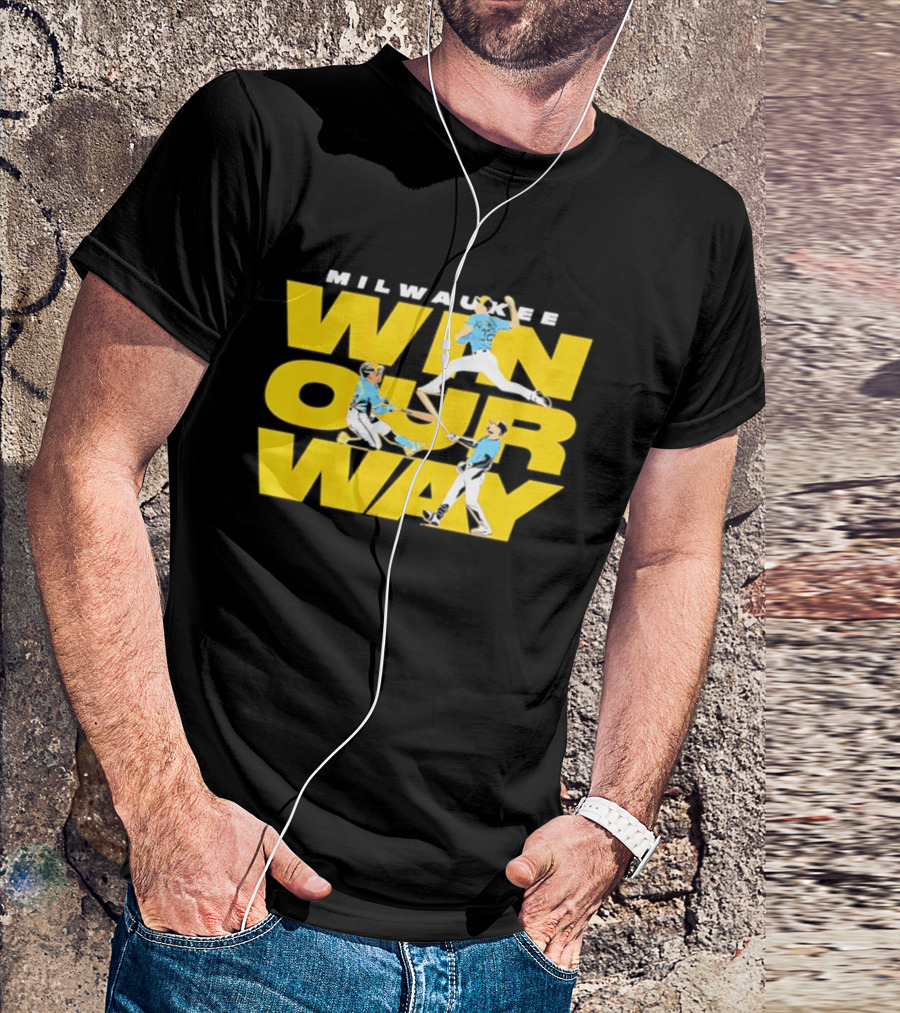 Milwaukee Win Our Way Baseball Stack T-Shirt