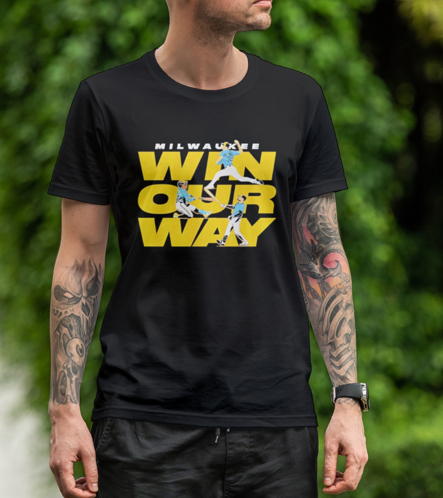 Milwaukee Win Our Way Baseball Stack T-Shirt