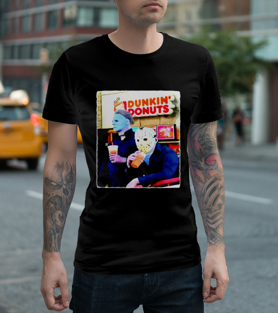 Dunkin Donuts Halloween 2026 Michael Myers Jason Voorhees Meme T-Shirt