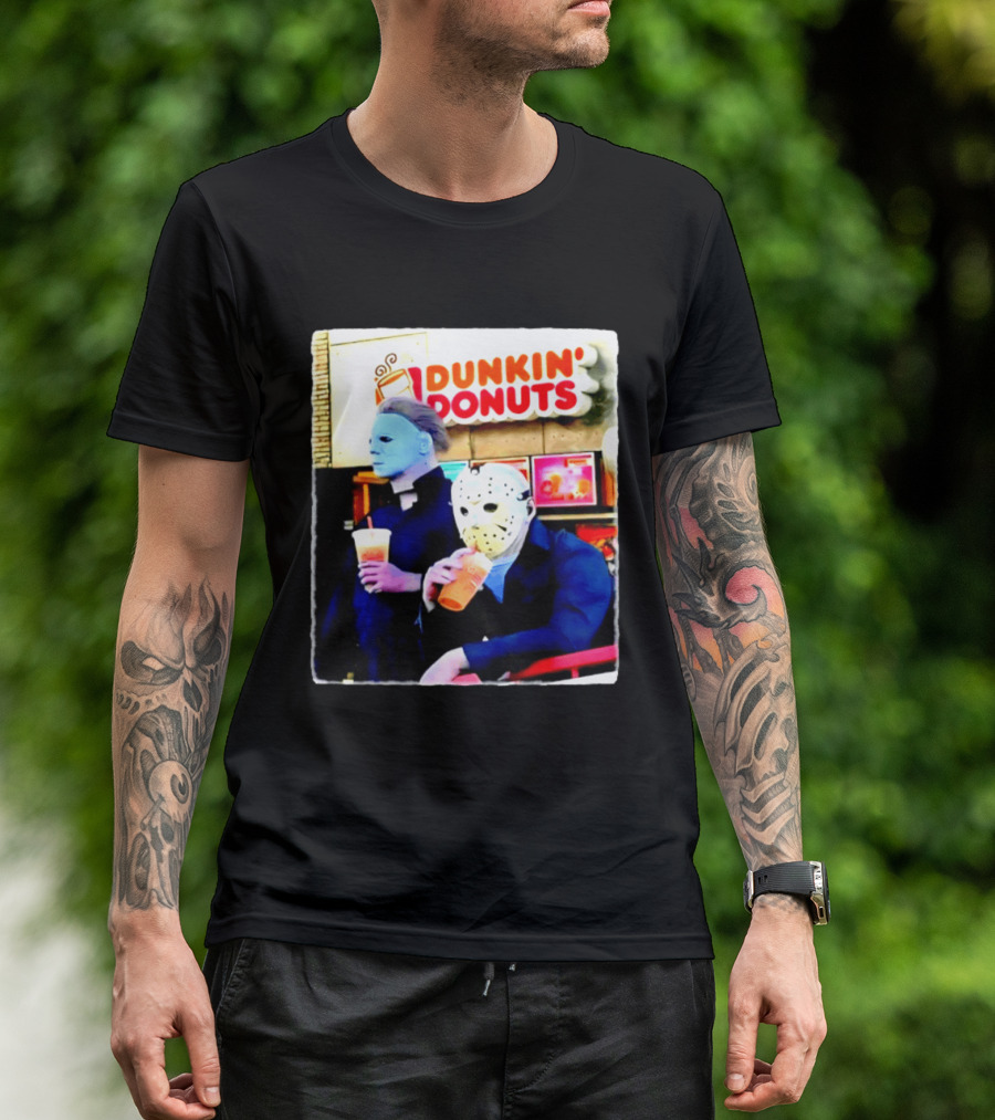 Dunkin Donuts Halloween 2026 Michael Myers Jason Voorhees Meme T-Shirt