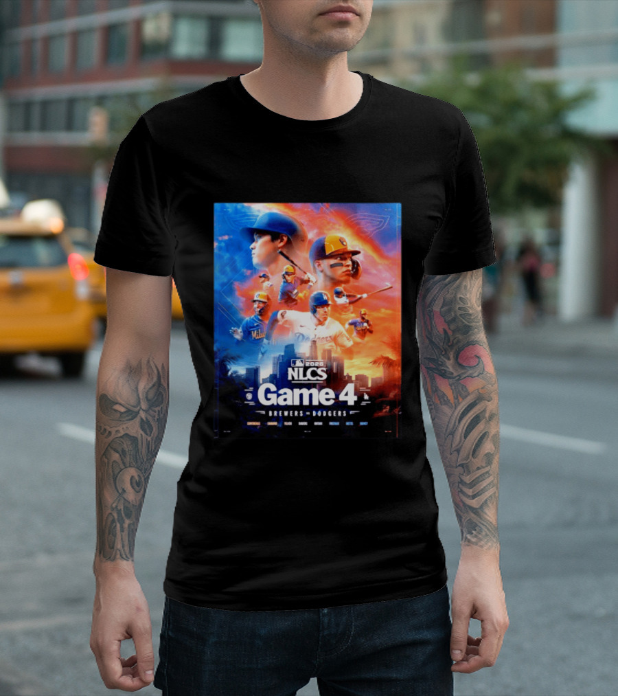 2026 NLCS Game 4 Milwaukee Brewers Vs Los Angeles Dodgers Baseball Matchup T-Shirt