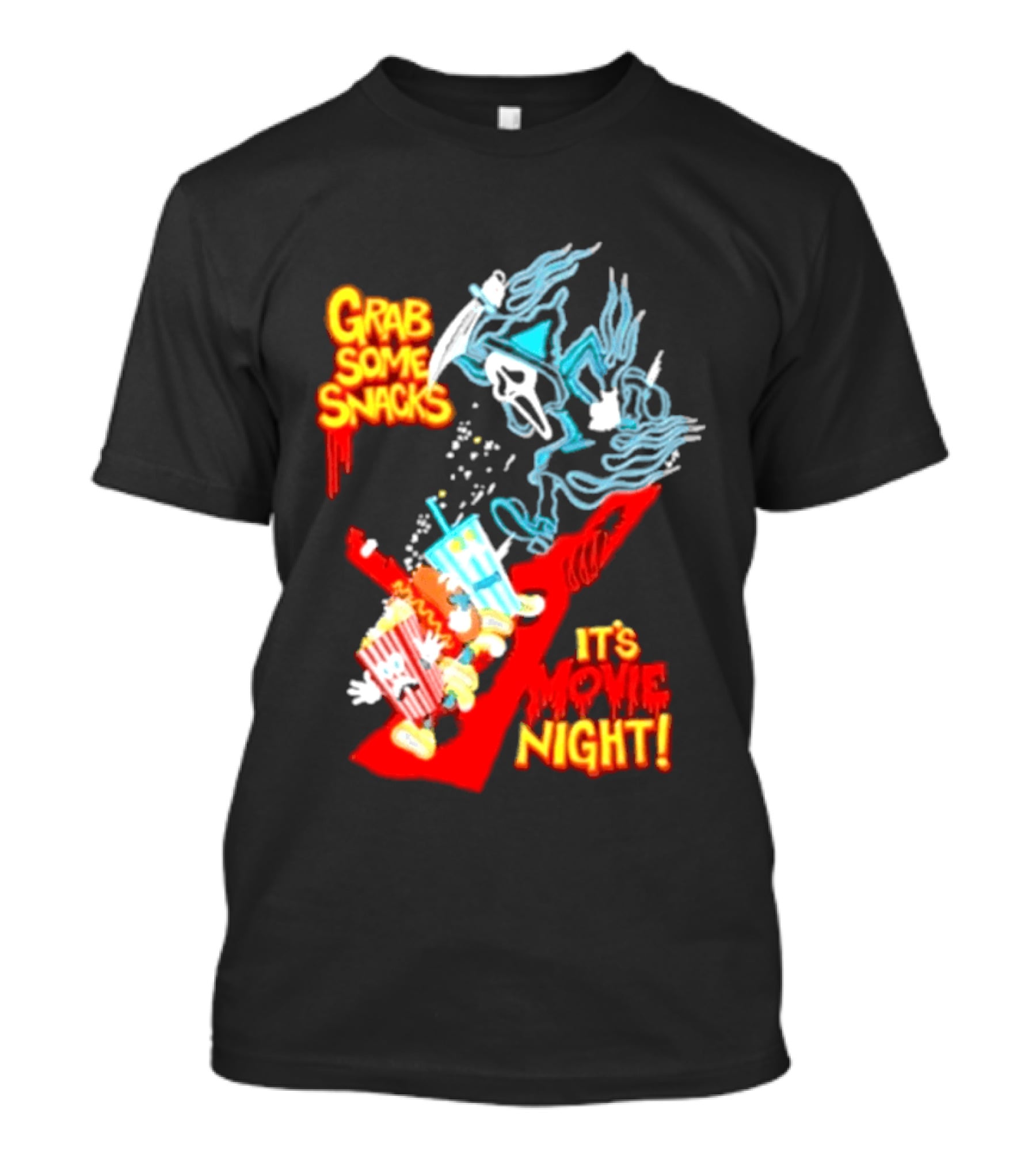 Grab Some Snacks Ghostface It's Movie Night Scream Halloween 2026 T-Shirt