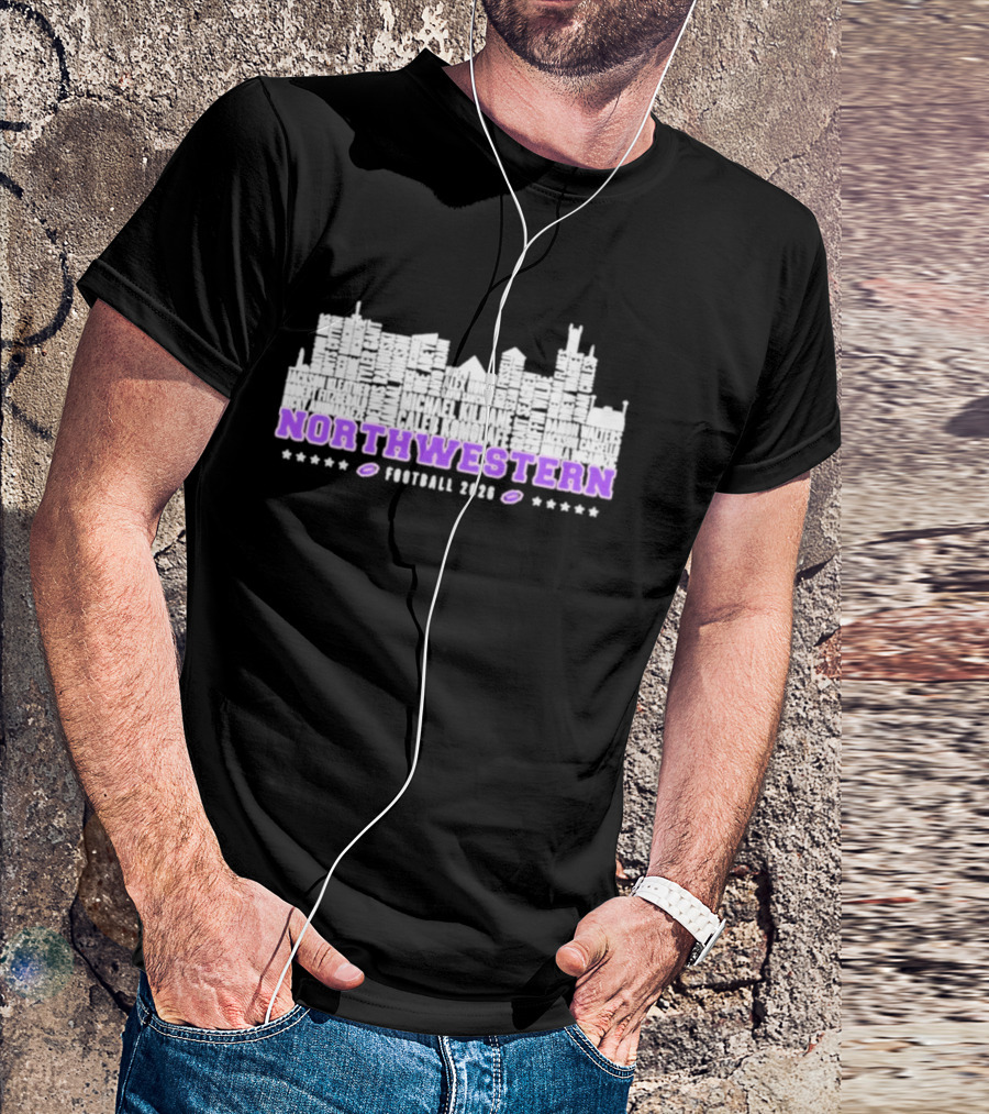 Northwestern Wildcats Football 2026 City Skyline Player T-Shirt