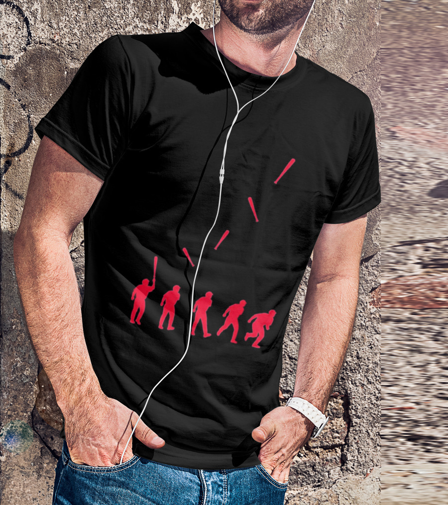 Petey Halpin Cleveland Guardians Evolution Bat Flip Rally Sequence T-Shirt