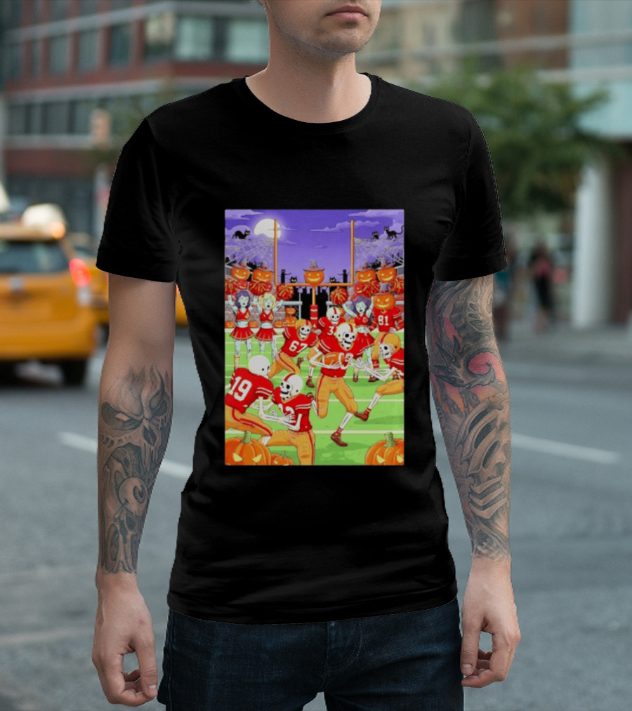 San Francisco 49ers Skeleton Zombie Halloween Football 2026 T-Shirt