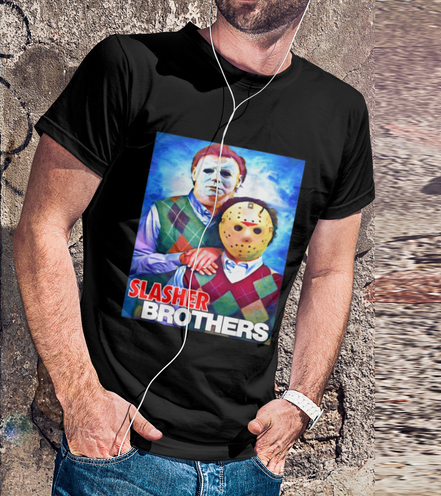 Slasher Brothers Michael Myers Jason Voorhees Halloween Meme 2026 T-Shirt