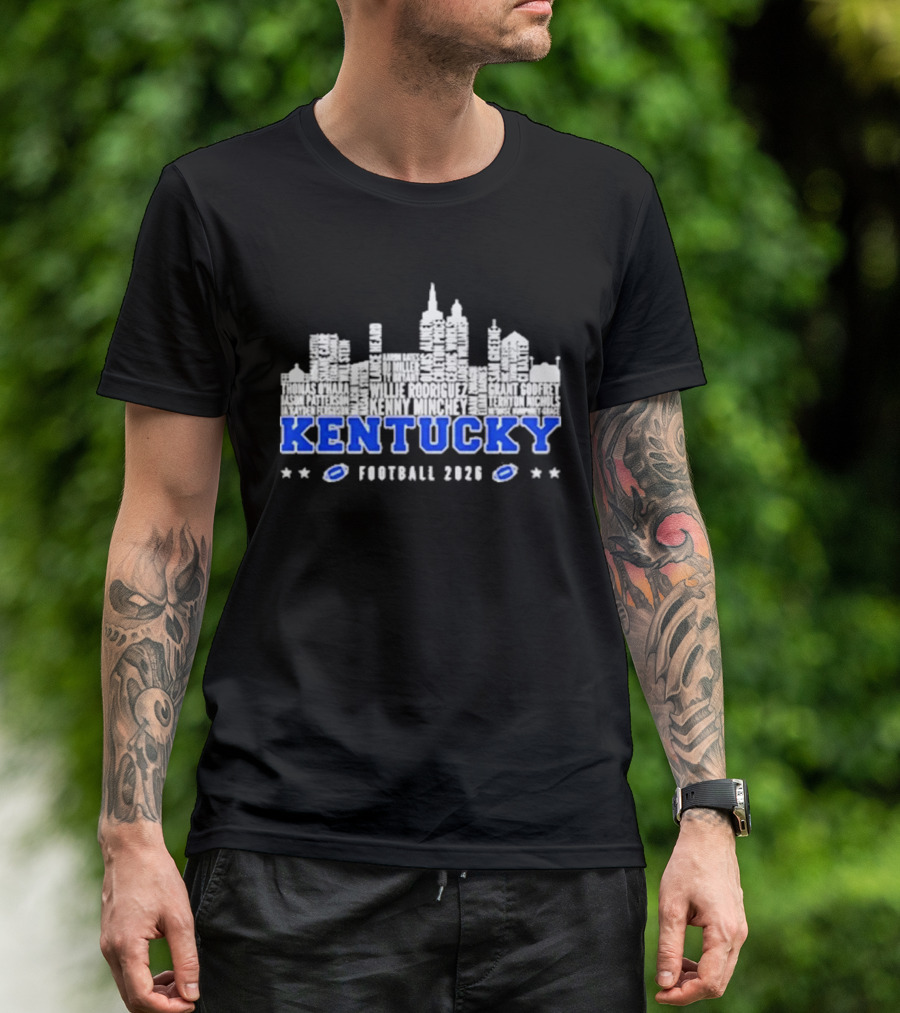 Kentucky Wildcats Football 2026 Skyline City Name T-Shirt