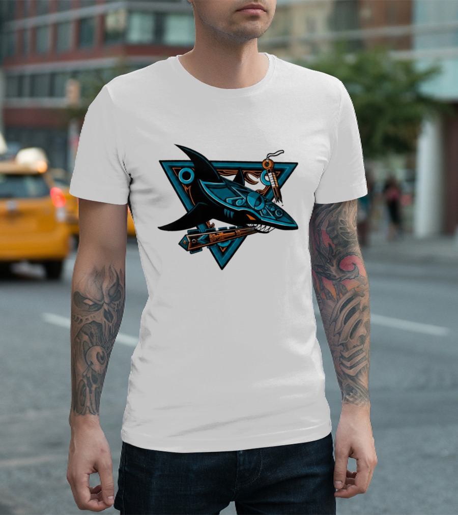2026 San Jose Sharks Los Tiburones Geometric Tribal T-Shirt