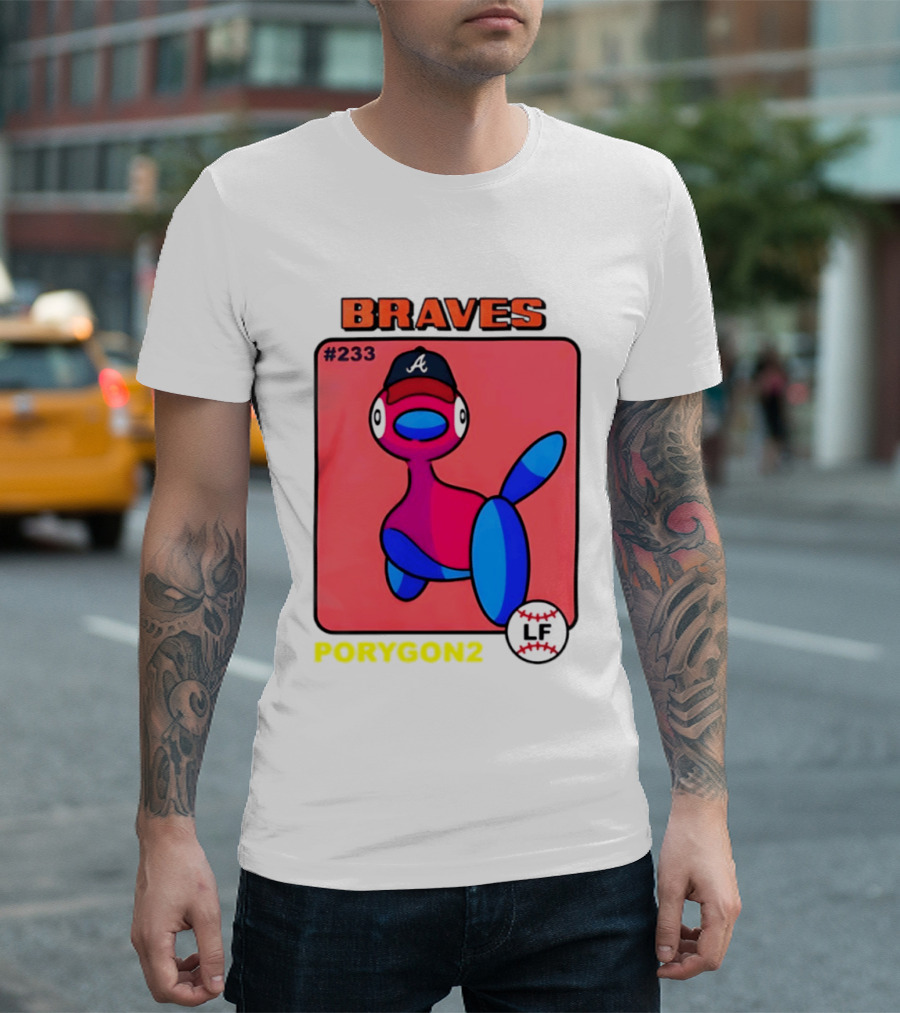 BRAVES Porygon2 Pokemon Crossover #233 LF Baseball Cap T-Shirt