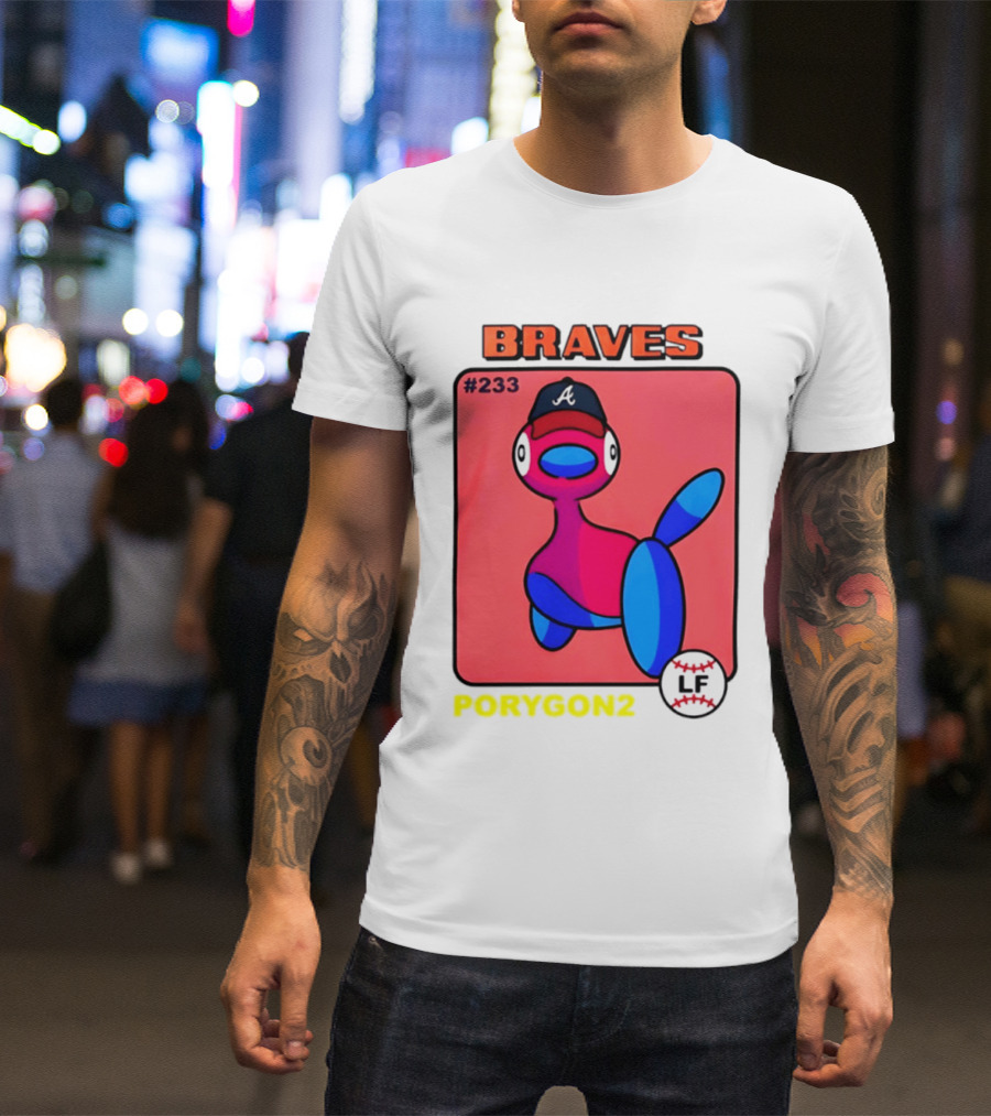 BRAVES Porygon2 Pokemon Crossover #233 LF Baseball Cap T-Shirt