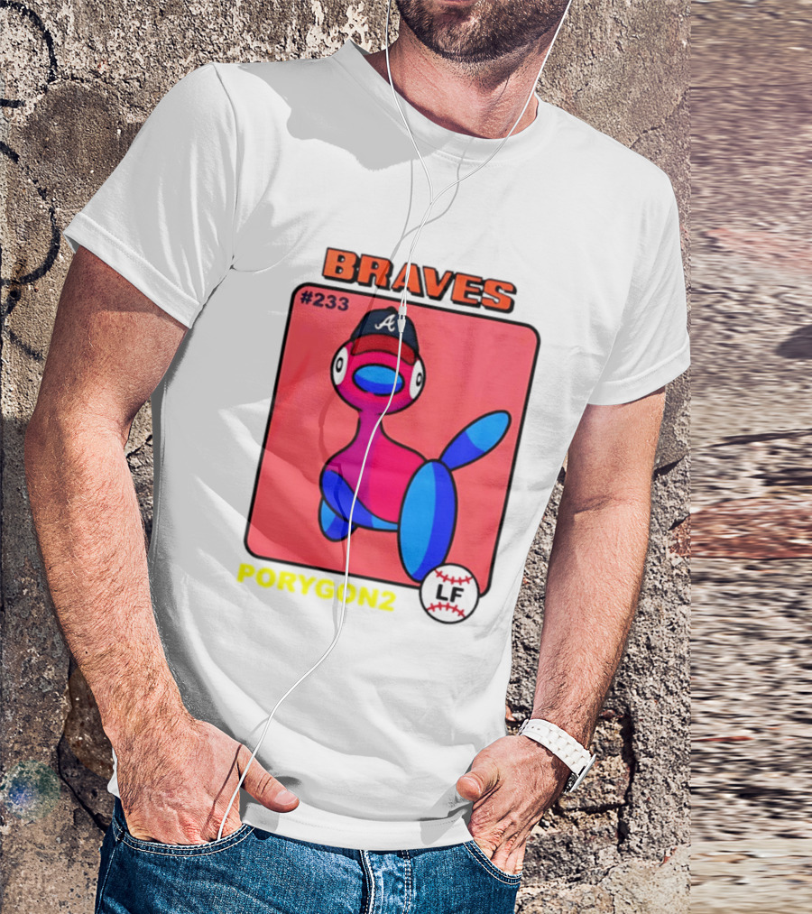 BRAVES Porygon2 Pokemon Crossover #233 LF Baseball Cap T-Shirt