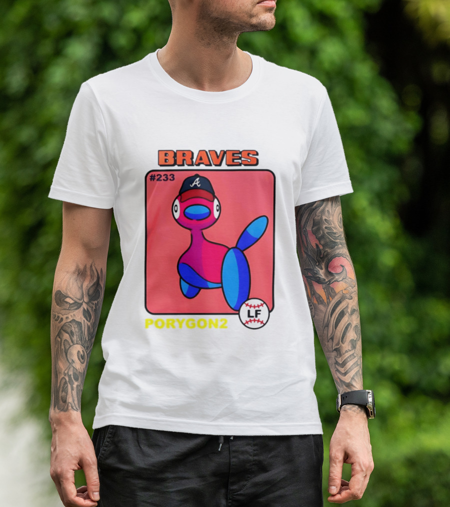 BRAVES Porygon2 Pokemon Crossover #233 LF Baseball Cap T-Shirt