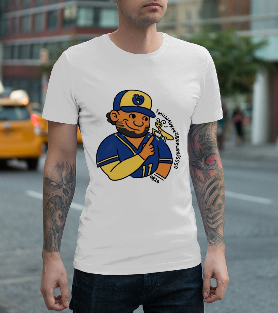 Jackson Chourio 11 Milwaukee Brewers Mantis Caricature 2026 T-Shirt