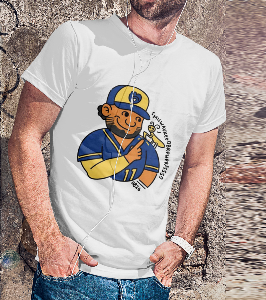 Jackson Chourio 11 Milwaukee Brewers Mantis Caricature 2026 T-Shirt