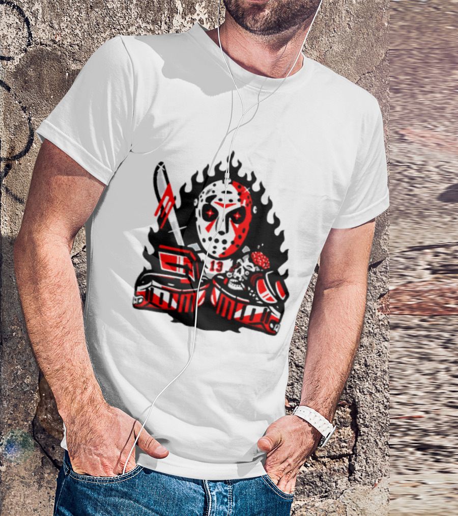Jason Voorhees 13 Hockey Mask Friday The 13th Sports Horror T-Shirt