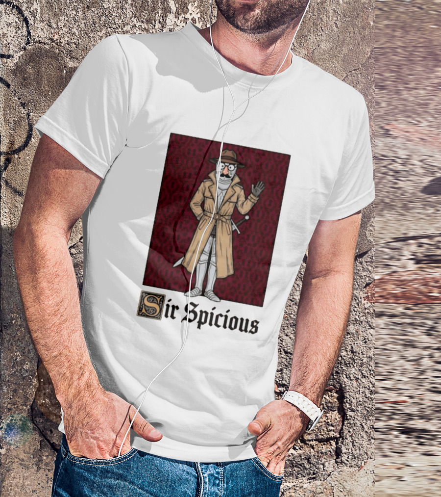 Sir Spicious Trench Coat Knight In Disguise T-Shirt