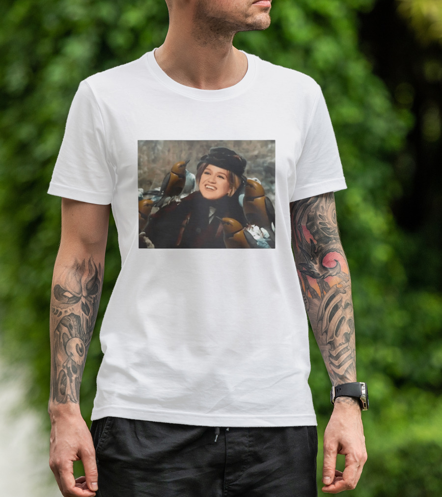 Kelly Clarkson With Birds Snow White T-Shirt