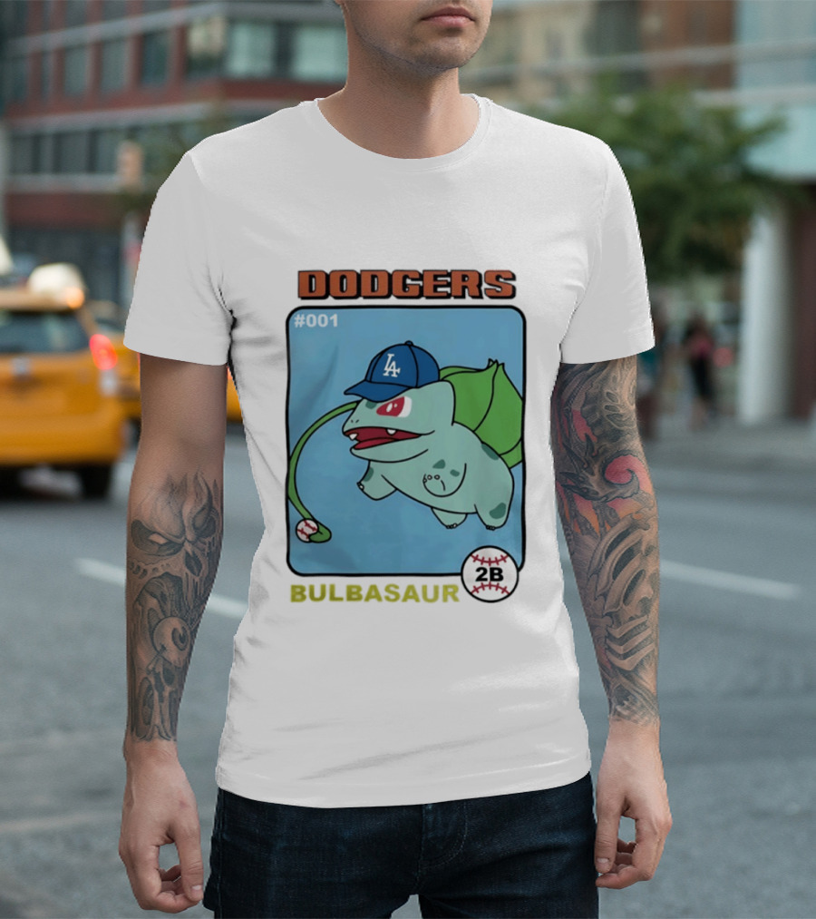 Dodgers Bulbasaur LA Baseball Anime Cartoon 2B T-Shirt
