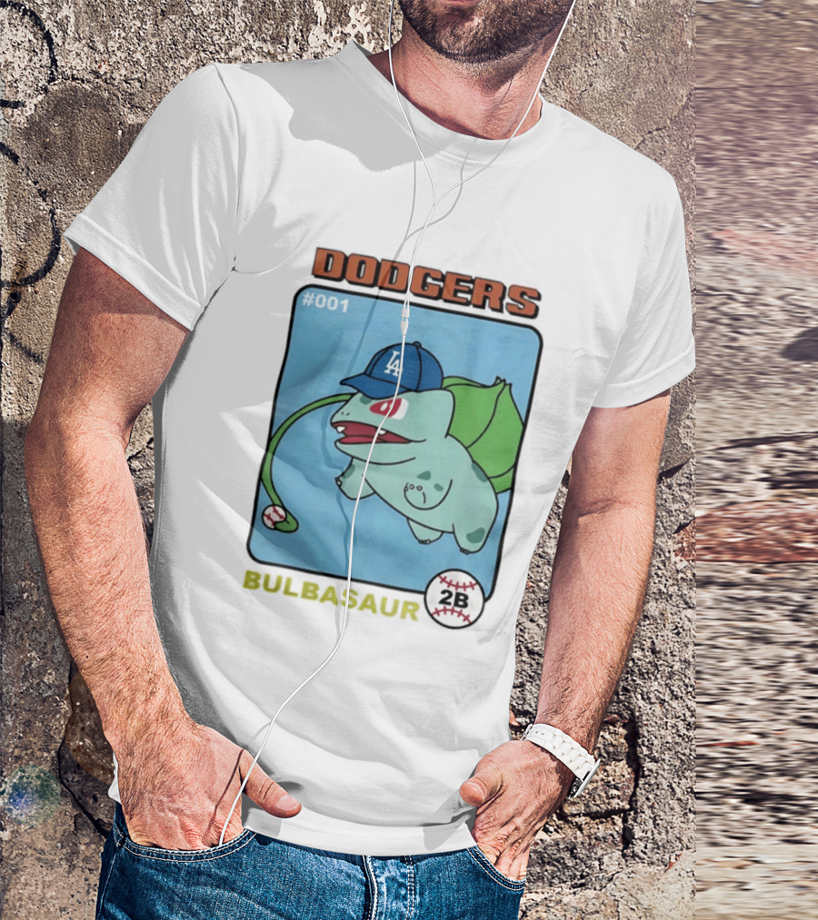 Dodgers Bulbasaur LA Baseball Anime Cartoon 2B T-Shirt