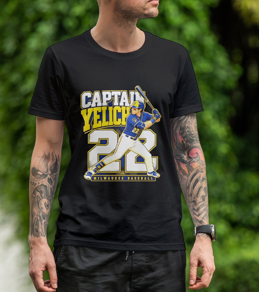 Captain Yelich 22 Milwaukee Baseball T-Shirt