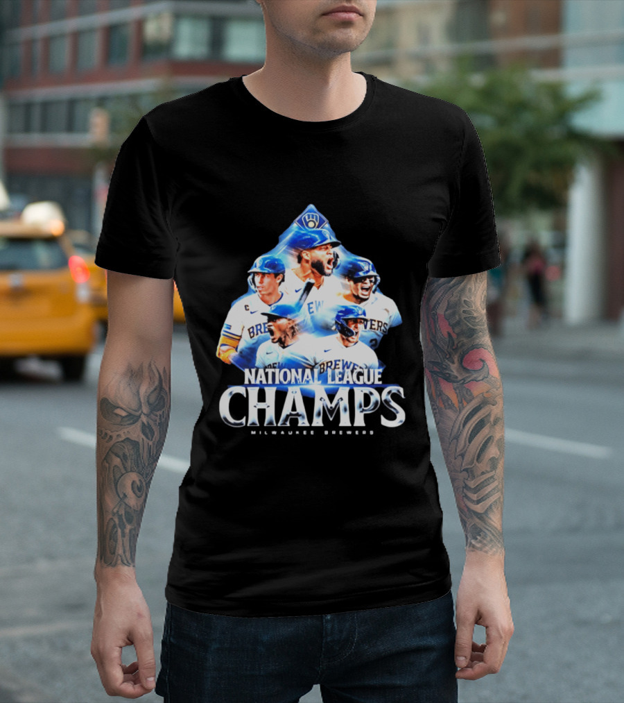 Milwaukee Brewers National League Champs 2026 Player Collage T-Shirt