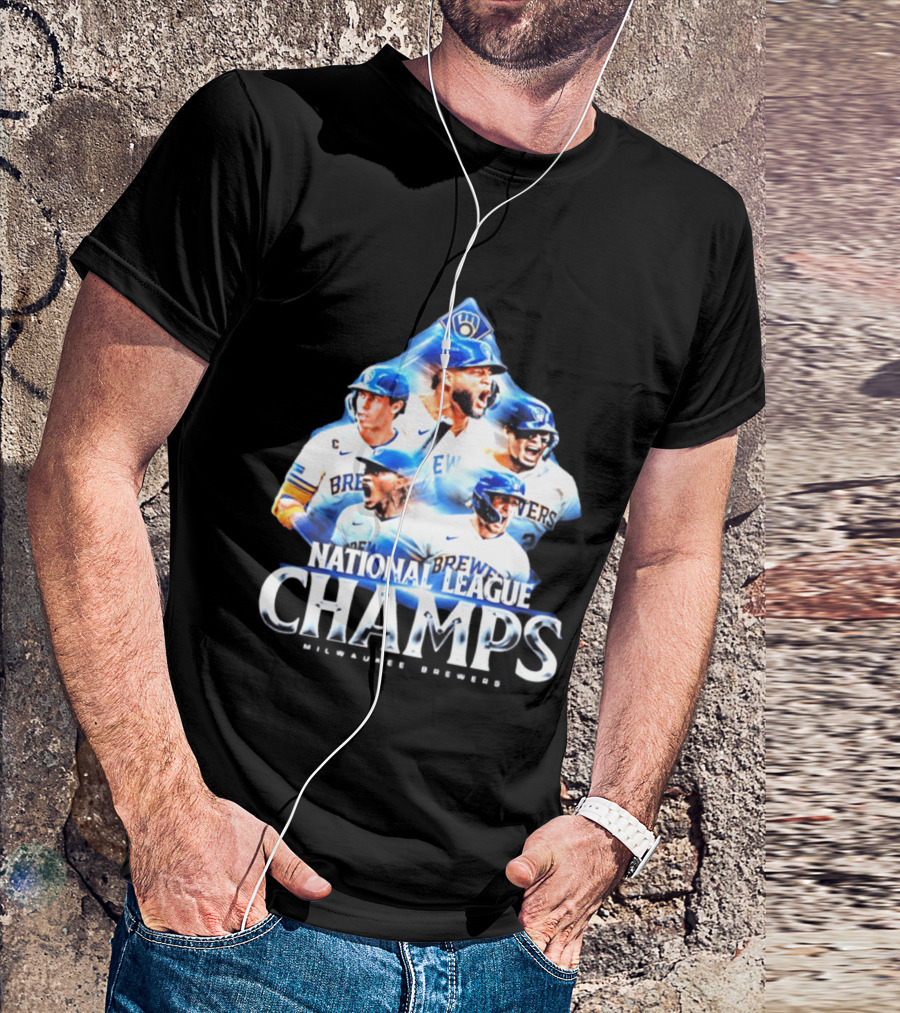 Milwaukee Brewers National League Champs 2026 Player Collage T-Shirt
