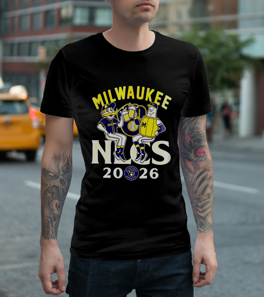 Milwaukee Brewers NLCS 2026 Beer Celebration With Glove T-Shirt
