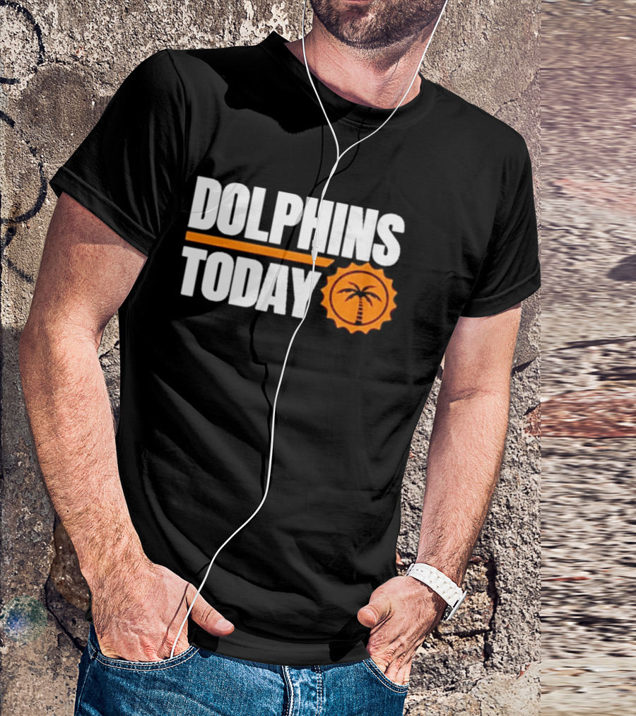 Dolphins Today Chat Sports Football Palm Tree T-Shirt