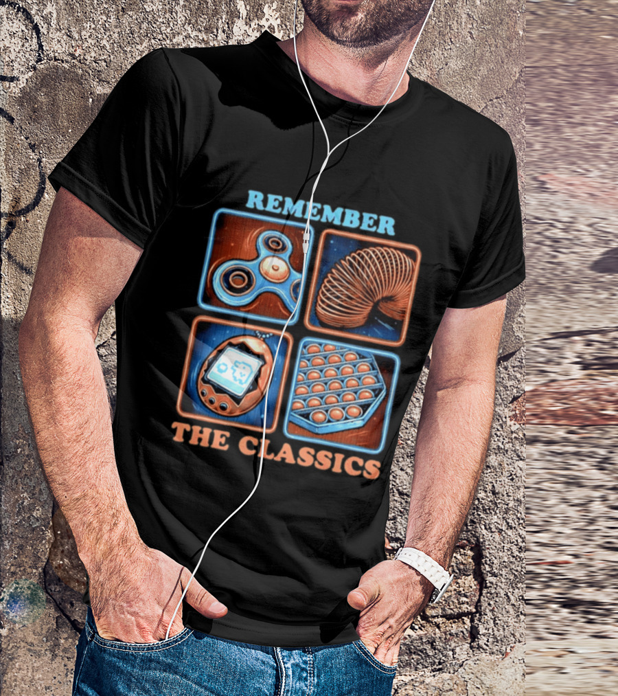 Remember The Classics Fidget Spinner Slinky Tamagotchi Pop It T-Shirt