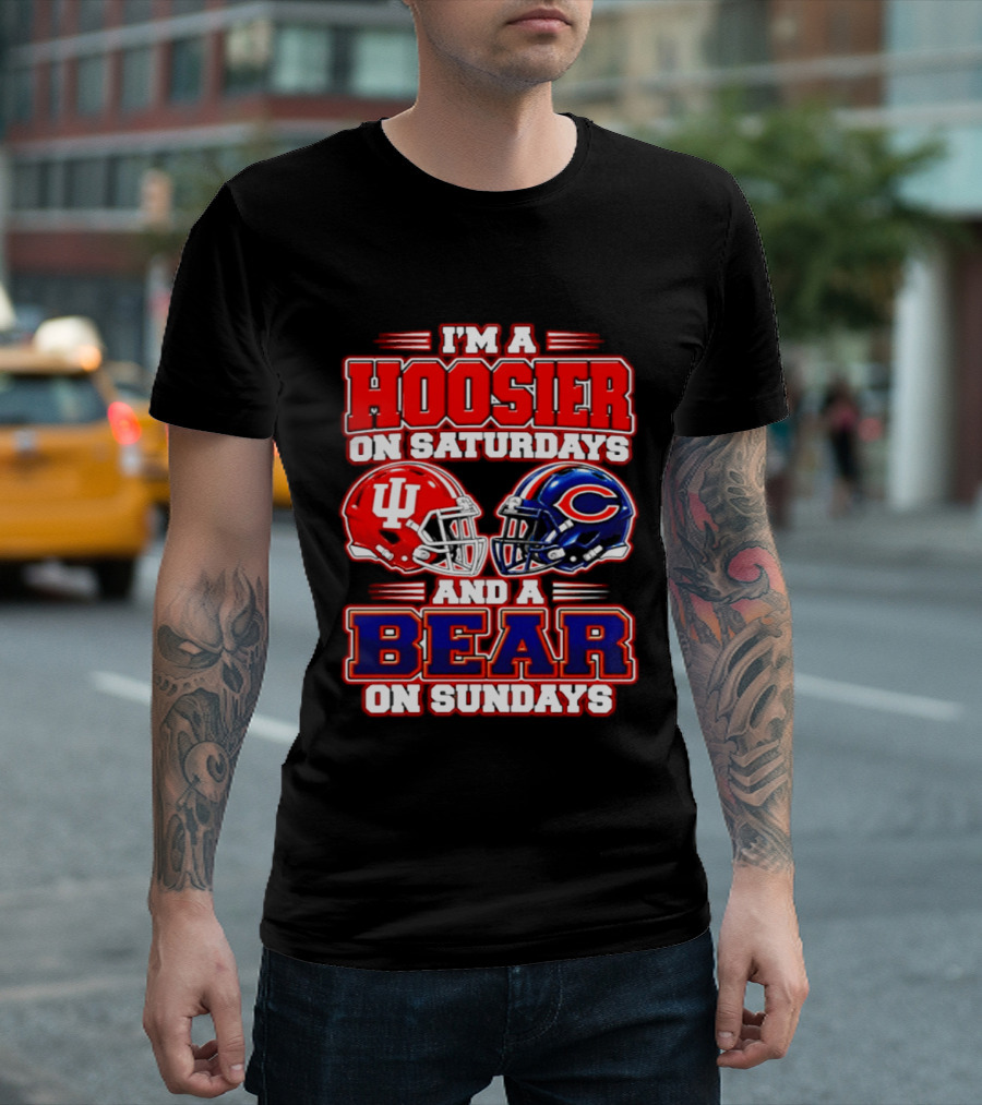 Indiana Hoosiers Saturdays Chicago Bears Sundays Fan 2026 T-Shirt