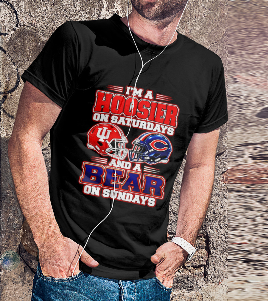 Indiana Hoosiers Saturdays Chicago Bears Sundays Fan 2026 T-Shirt