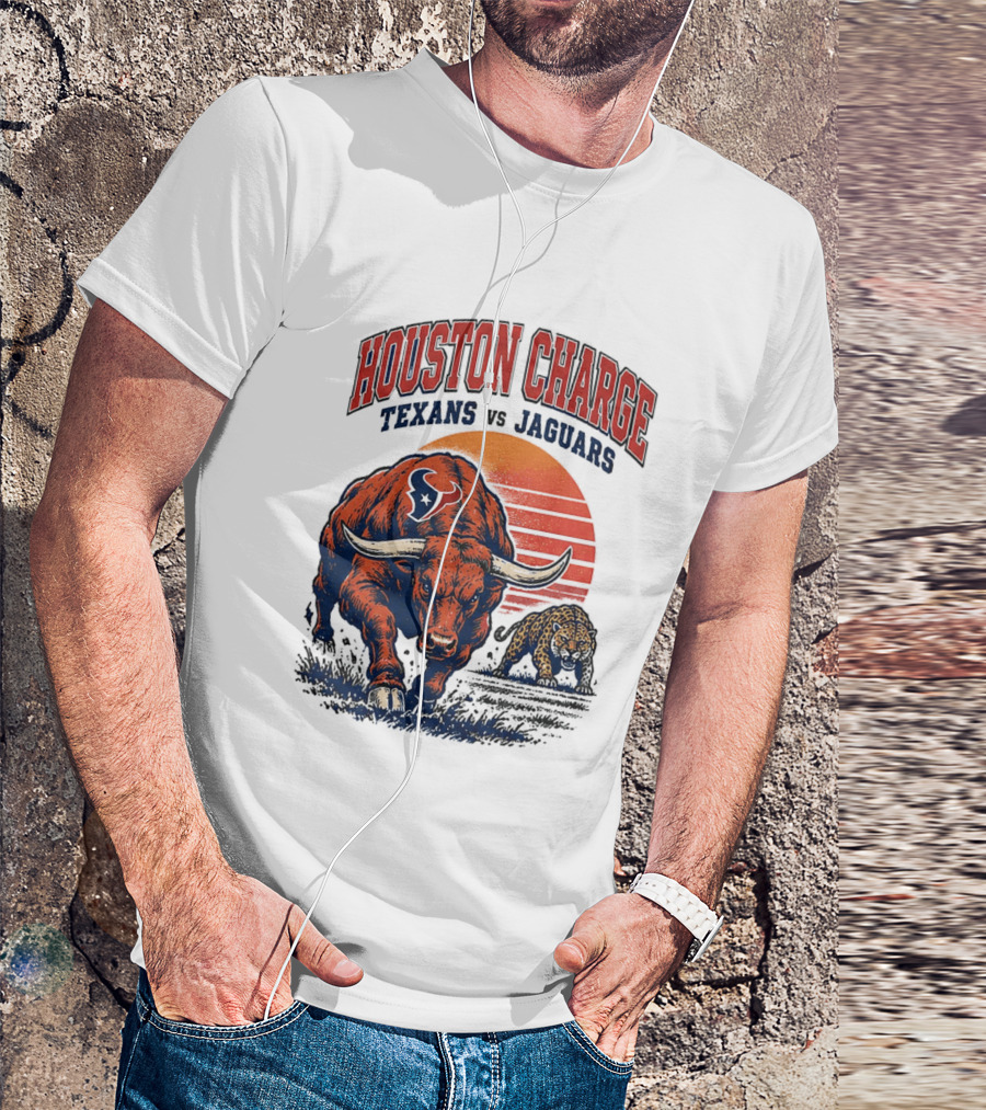 Houston Charge 2026 Texans Vs Jaguars Sunset Showdown T-Shirt