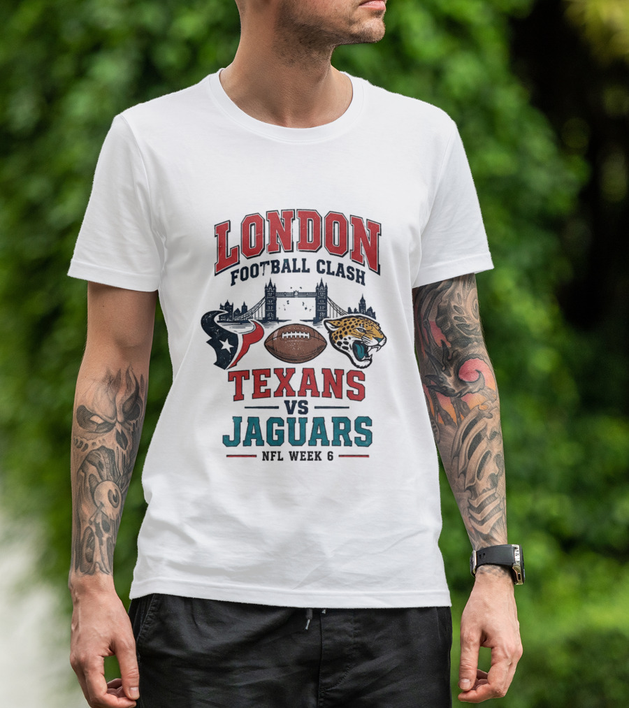 London Football Clash Texans Vs Jaguars NFL Week 6 T-Shirt
