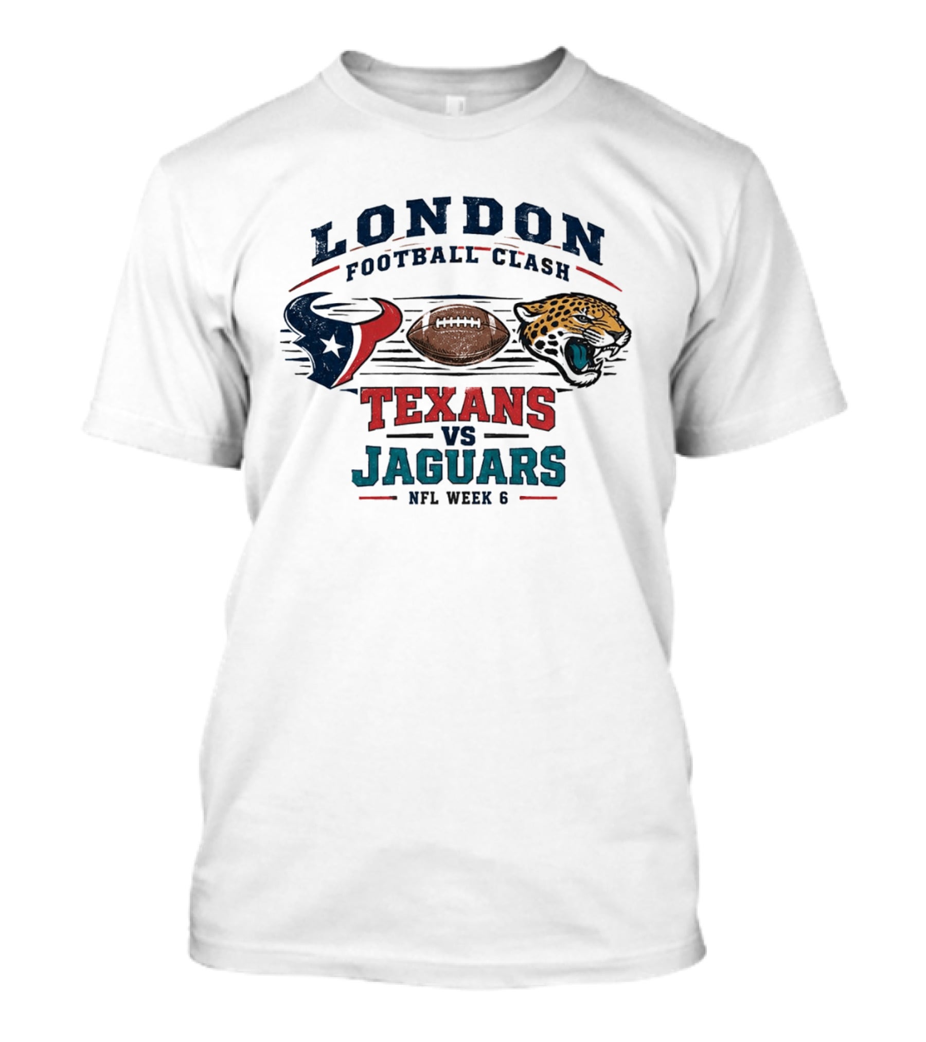 London Football Clash 2026 Texans Vs Jaguars NFL Week 6 T-Shirt