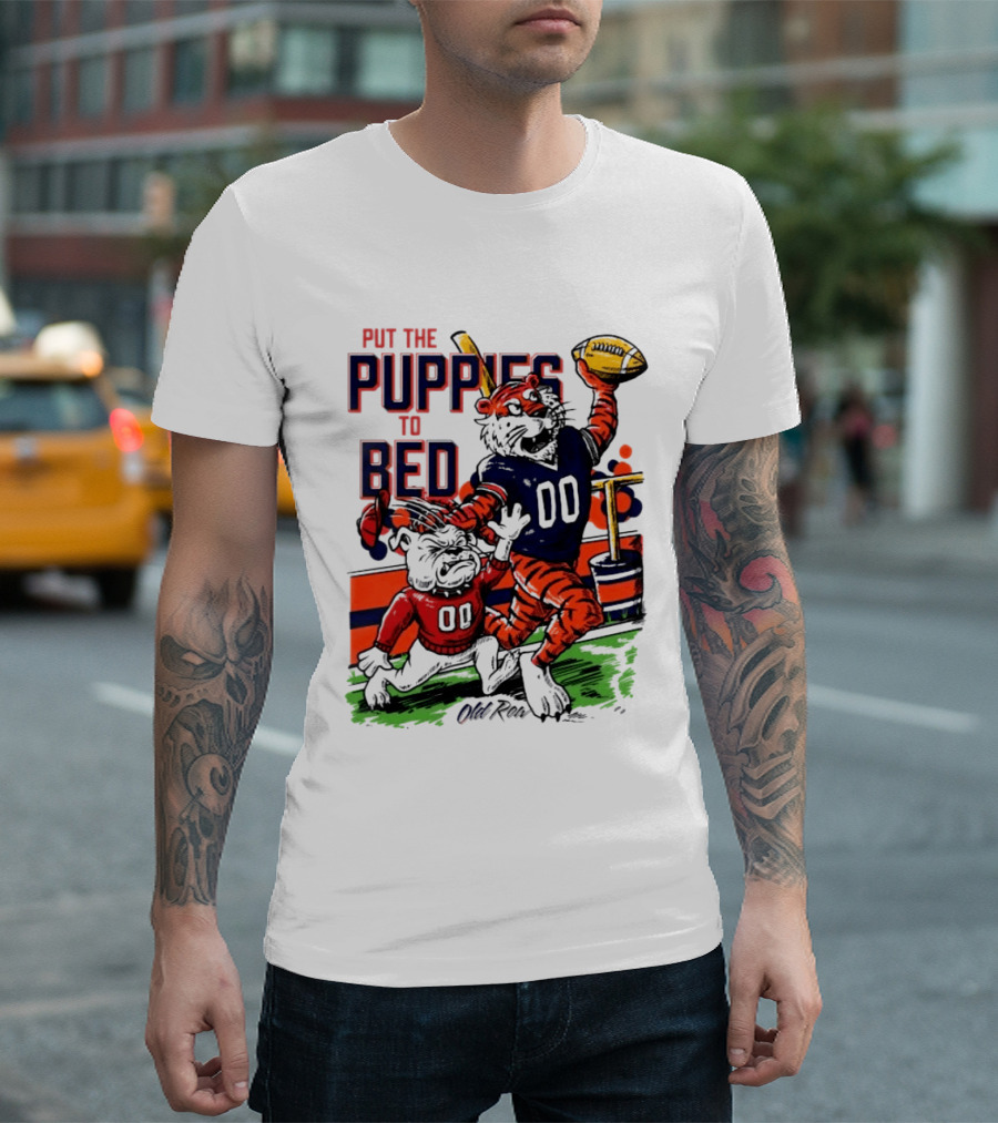 Auburn Tigers Put The Puppies To Bed Georgia Bulldogs Football Victory 2026 T-Shirt