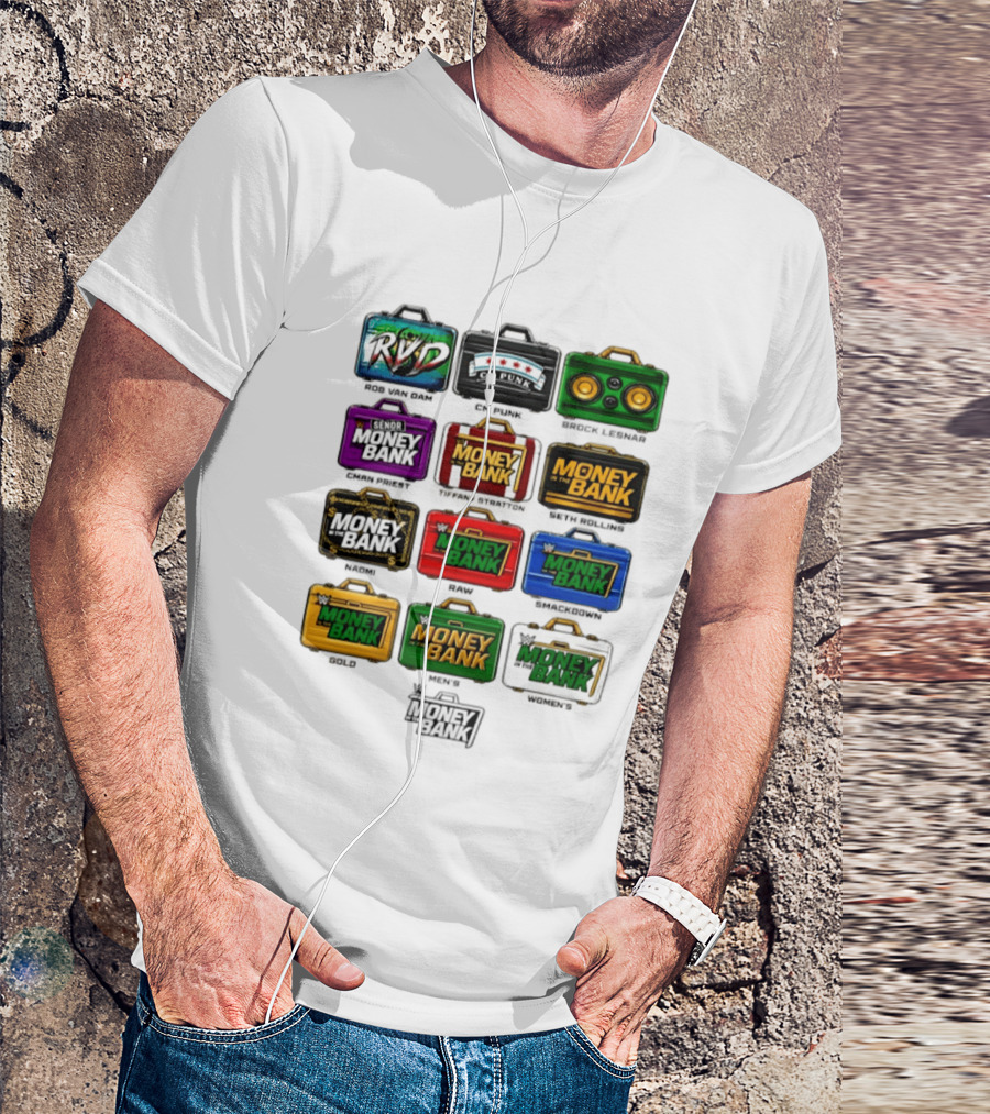 Money In The Bank Nostalgia RVD CM Punk Briefcases Collection T-Shirt
