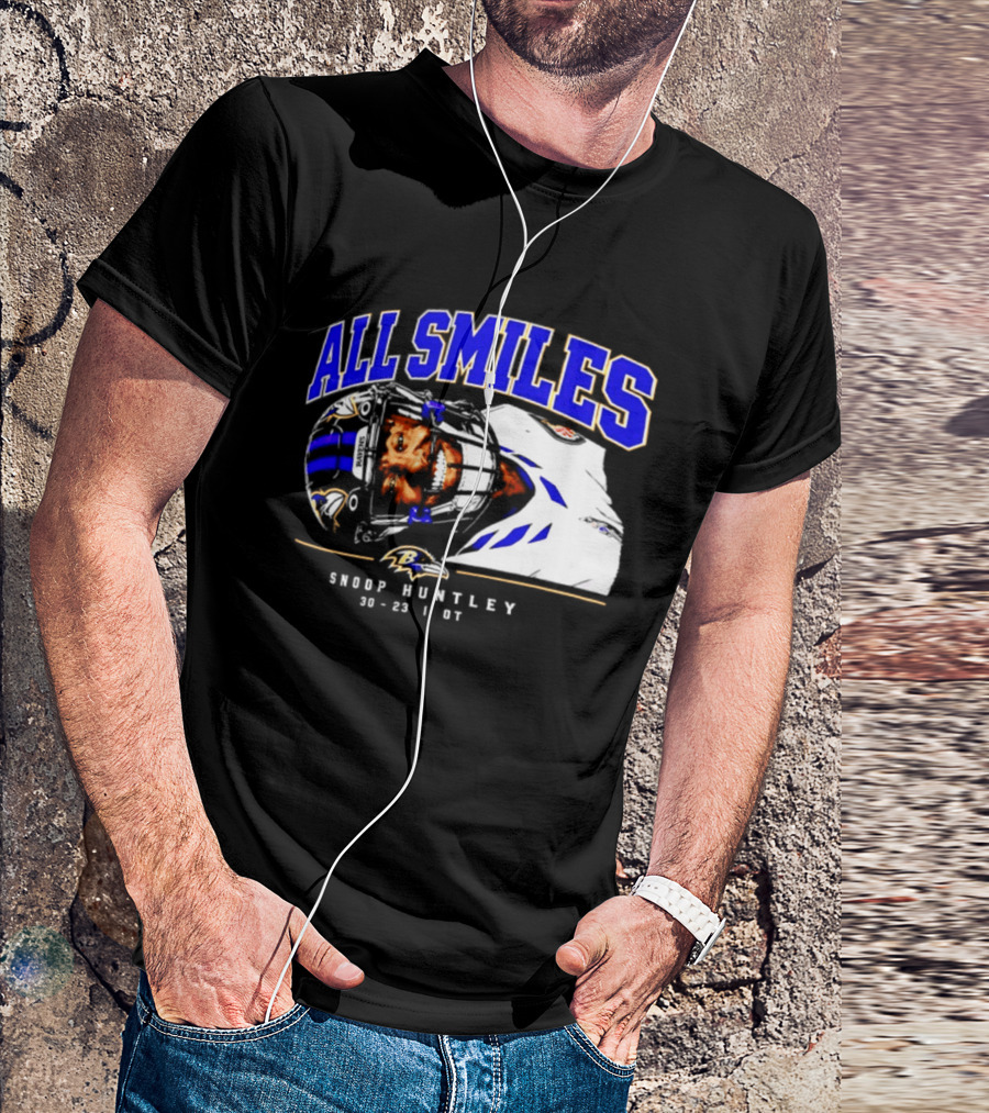 All Smiles Snoop Huntley 10 23 21 OT Baltimore Ravens T-Shirt