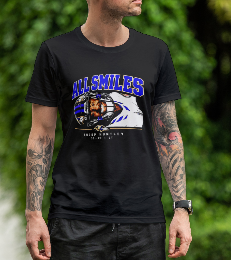 All Smiles Snoop Huntley 10 23 21 OT Baltimore Ravens T-Shirt