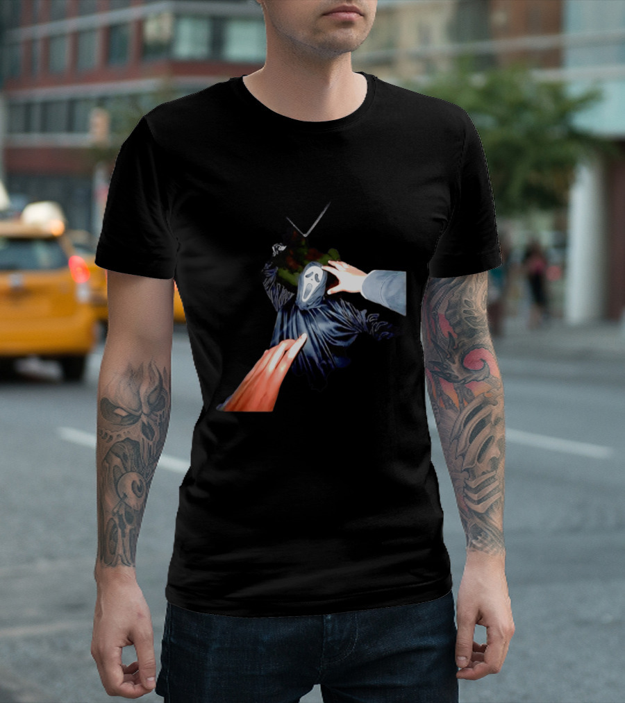 Ghostface Scream Horror Movie First Person Knife Encounter Halloween T-Shirt
