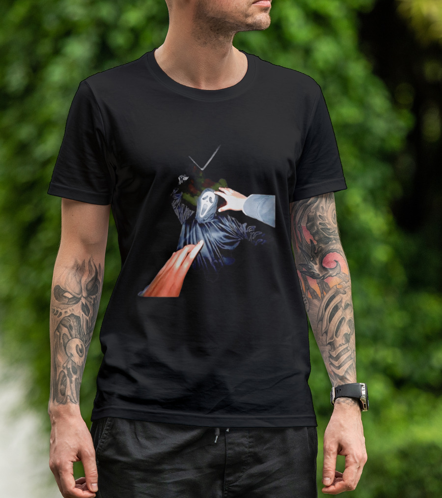 Ghostface Scream Horror Movie First Person Knife Encounter Halloween T-Shirt